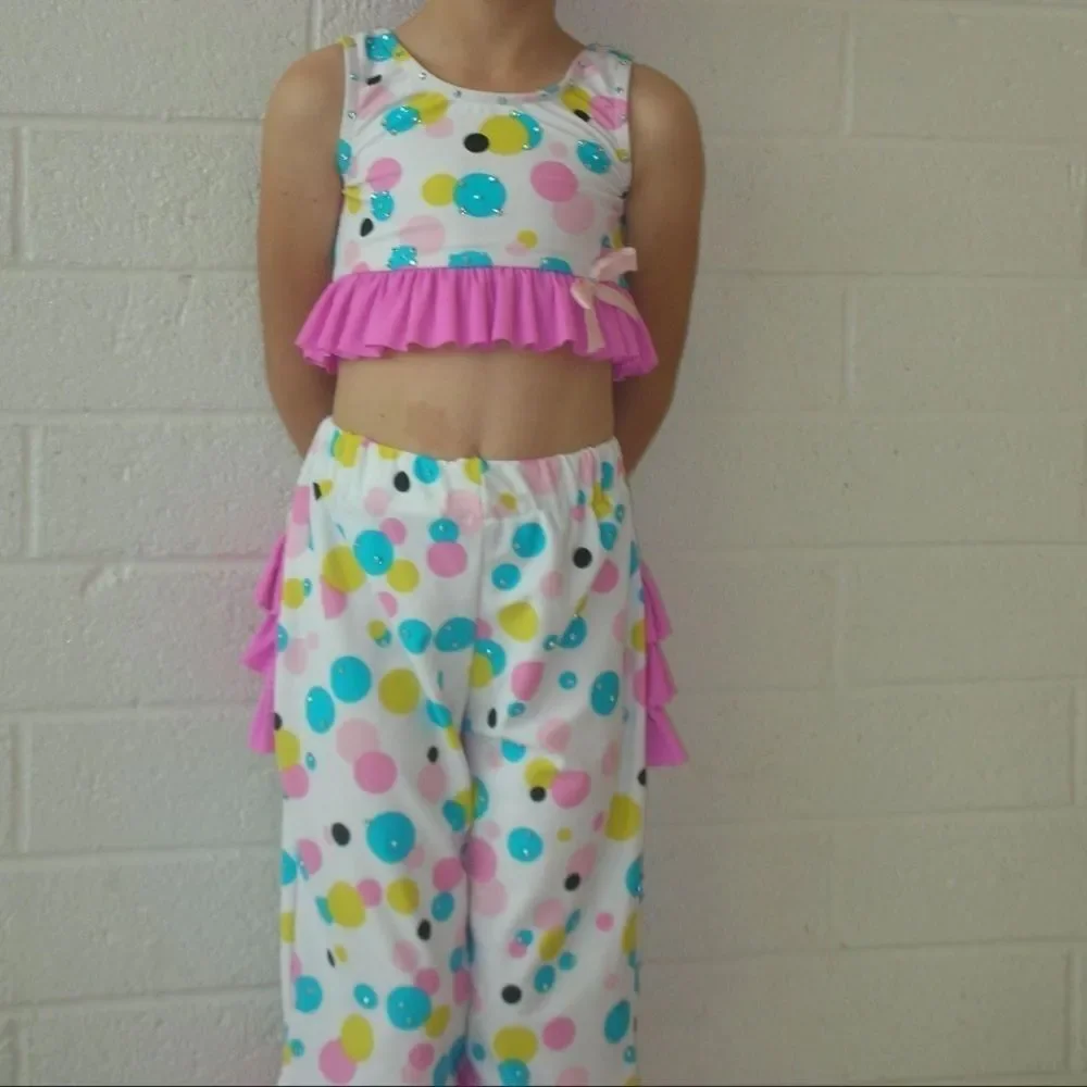 Splish Splash Old Time Bathing Suit Style Dance Costume with Swarovski Crystals